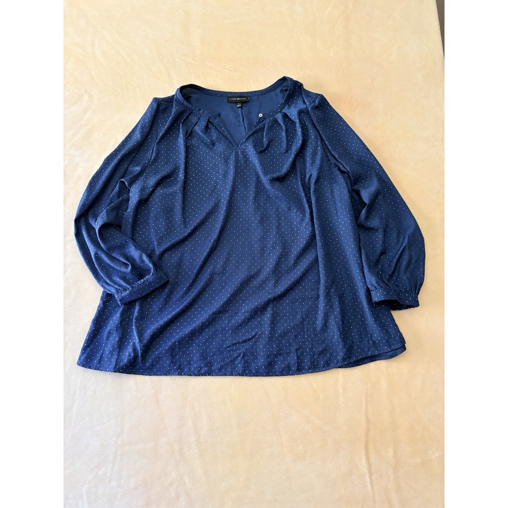 Lane Bryant Blouse Long Sleeve Plus Sz 24 Metallic 3D Dot Career Going Out Top - Picture 7 of 12